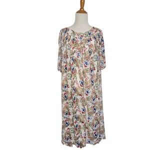 Go Softly Patio House Dress Loungewear Travel Theme Printed Women XL
